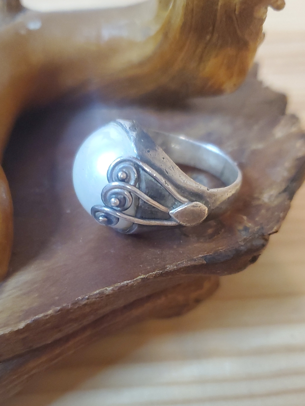 Sterling ring With White Stone heavy D